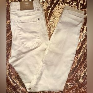 Zara White Ripped Skinny Jeans Versatile Style